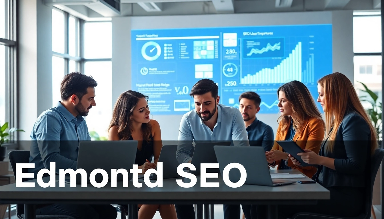 Engaging SEO team discussing strategies for effective Edmonton SEO implementation.