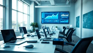 Showcasing technology workspace with advanced tools highlighting innovation and creativity.