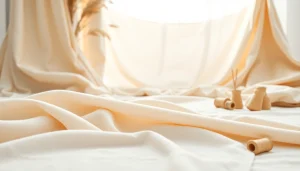 Verken ongebleekt katoen met een artistieke weergave van natuurlijke texturen in een lichte studio.