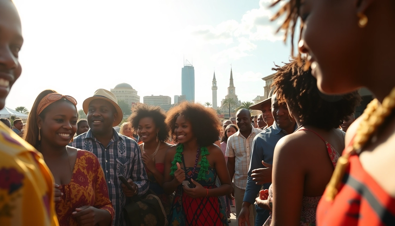 Community celebration of Orlando Black culture with diverse participants in vibrant traditional attire.
