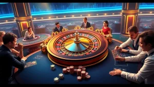 Experience thrilling gaming with XX88 Boats at a luxurious casino table, featuring sailboat poker chips and festive roulette wheel.