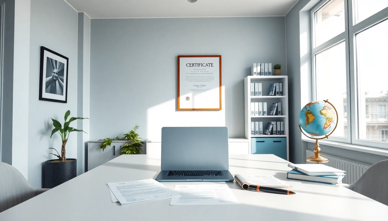 Espace de travail d'un traducteur certifié à Marseille, présentant des services de traduction juridique professionnels.