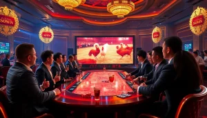 gamblers placing bets at a luxurious đá gà 6789 net event with excitement and anticipation