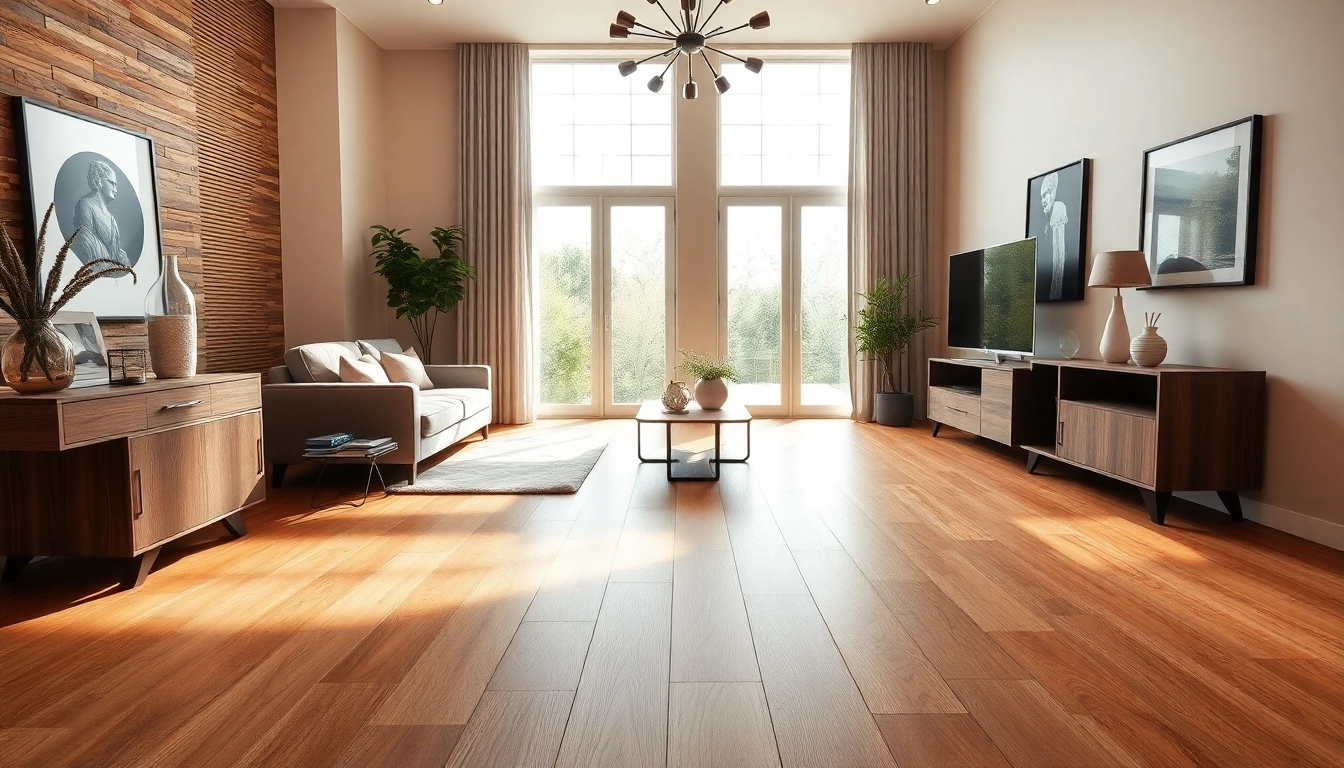 Le carrelage imitation parquet crée un espace intérieur chaleureux et accueillant avec des meubles élégants.