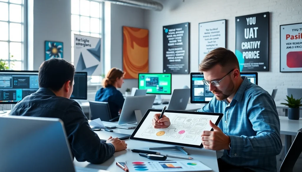 Innovative web design studio with professionals strategizing công ty thiết kế website solutions