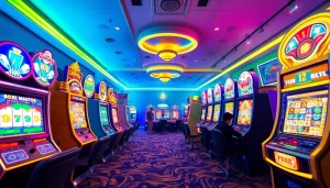 Kode4d vibrant online gaming environment with slot machines and players enjoying games