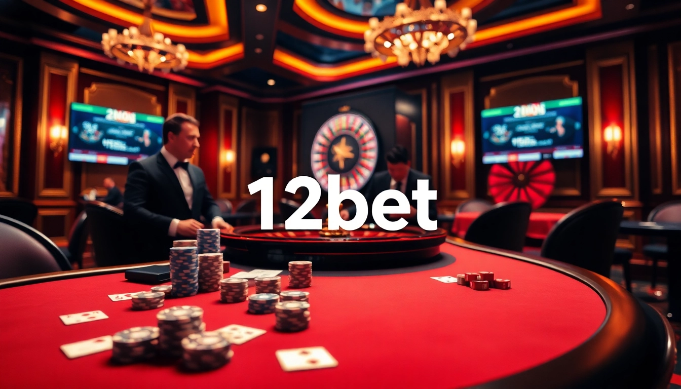 Experience thrilling gambling action with 12bet's luxurious casino atmosphere.