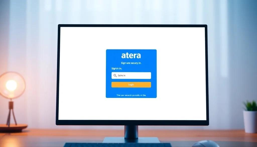Atera login screen showcasing secure sign-in process with user authentication.