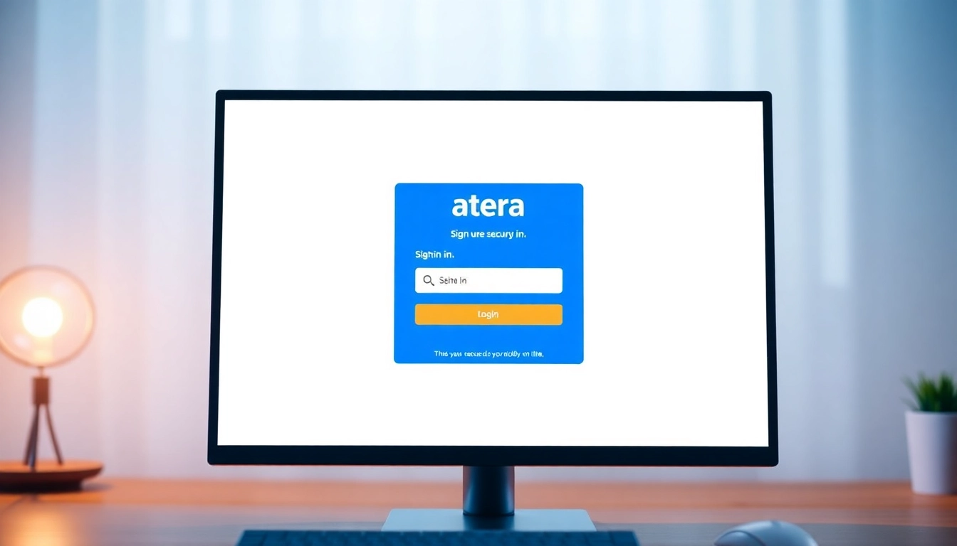Atera login screen showcasing secure sign-in process with user authentication.