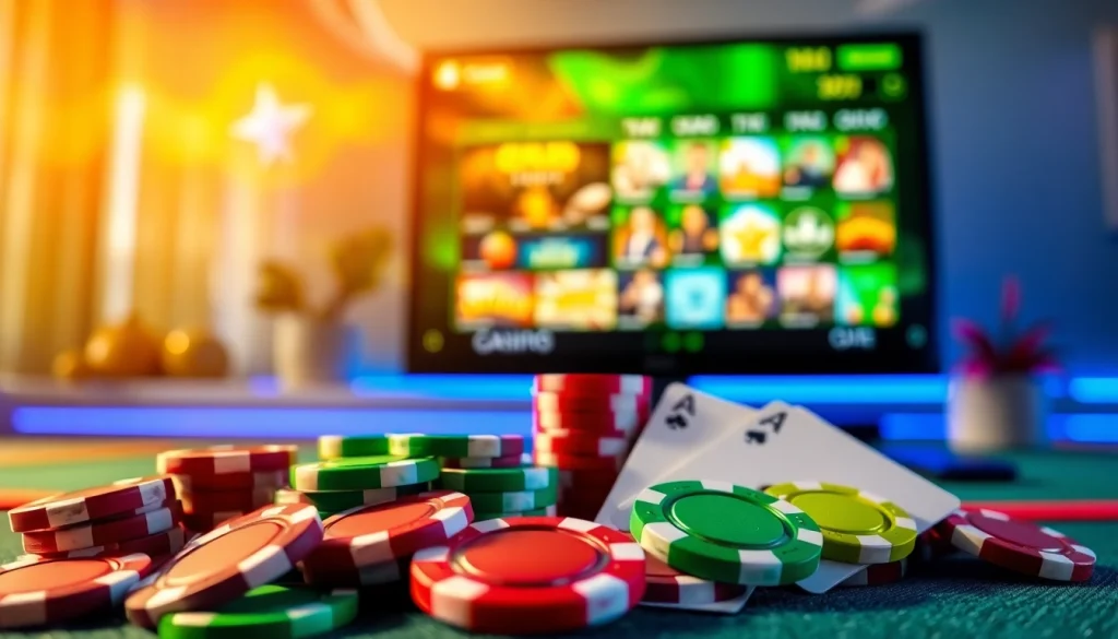 Explore the best online casinos Canada with vibrant gaming elements showcasing action and excitement.