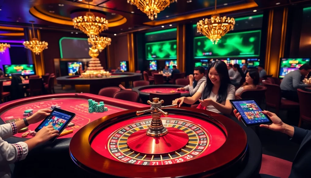 Người chơi đang trải nghiệm trận cược đầy kịch tính tại Tik88, với bàn casino sang trọng và giao diện cược hiện đại.