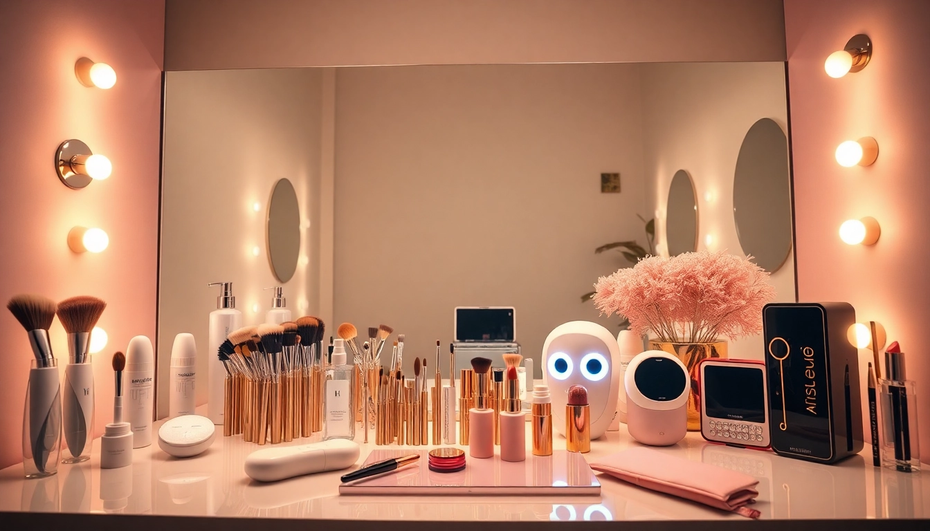 Best beauty tools showcased in a luxurious, inviting beauty studio with modern aesthetics.
