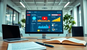Enhance your strategies with a youtube smm panel showcased in a professional digital workspace.