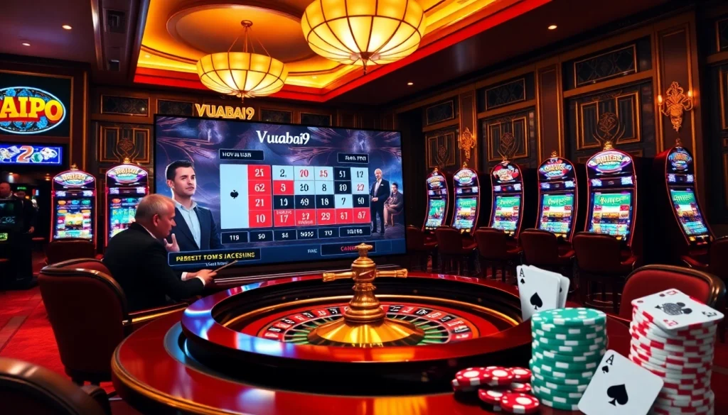 Win big with Vuabai9 at a luxurious online casino with vibrant card and roulette gameplay.