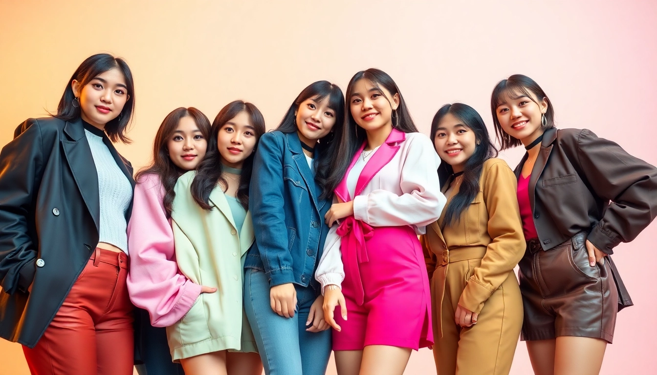 Blackpink members showcase their unique styles and vibrant energy in a colorful studio.