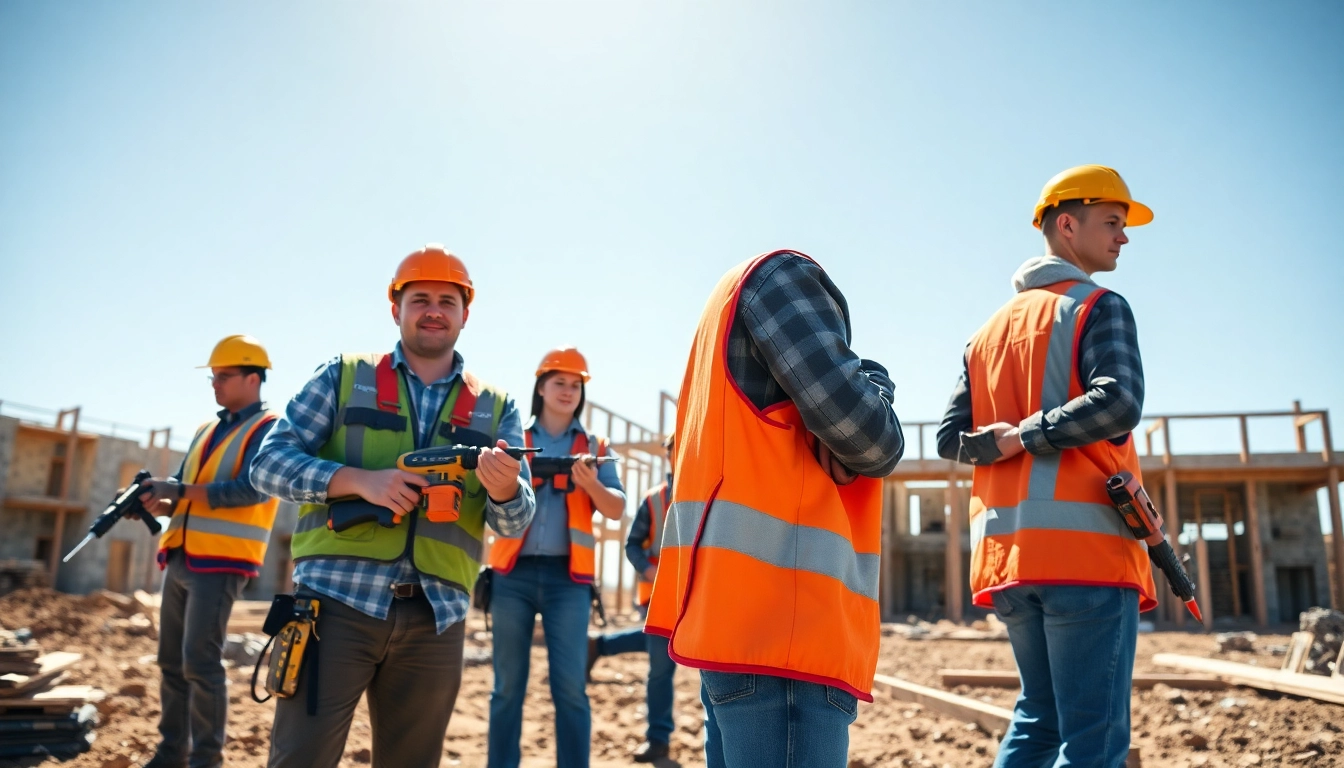 Engaged apprenticeships in construction at a training site in the Carolinas.
