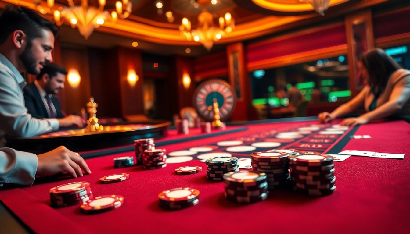 Thrilling poker game at mk8th.net with luxurious casino ambiance and intense players.