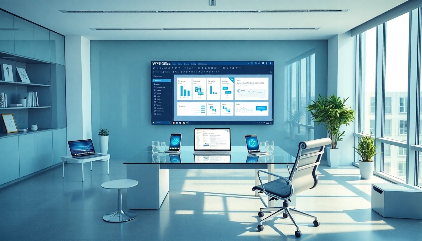 在现代办公环境中展示的WPS官网软件，具备协作编辑工具。