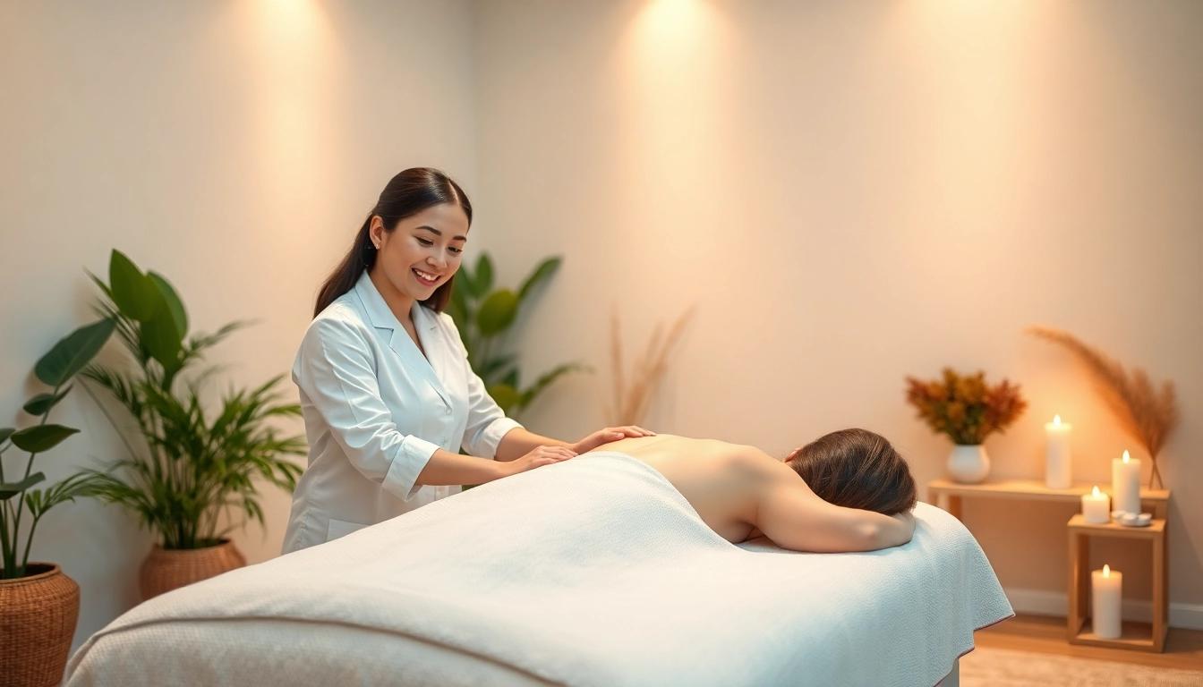 전문 치료사가 진행하는 편안한 스파 분위기의 출장마사지 세션