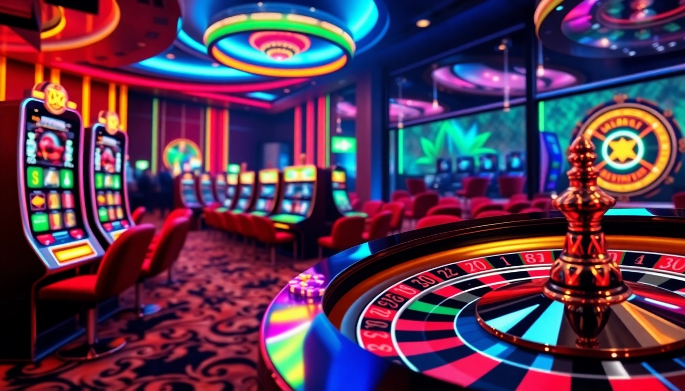 Experience the thrill of Onicplay with animated slot machines and vibrant casino elements.