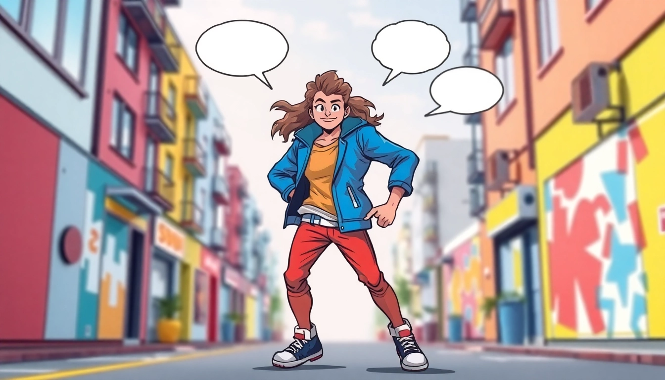 newtoki 웹툰 캐릭터가 활기찬 도시 배경 속에서 생동감 있게 살아나는 모습