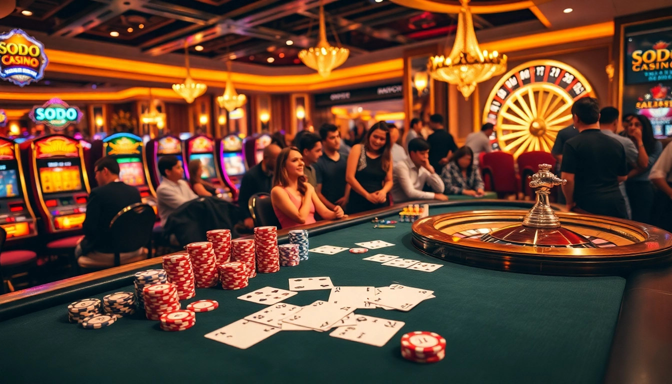Experience thrilling gameplay at SODO Casino with vibrant tables and diverse betting options.