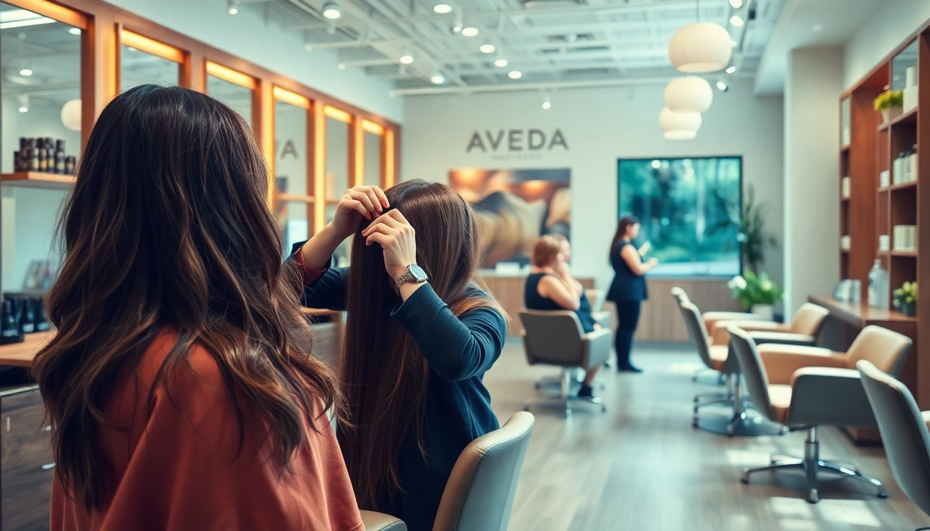 Skilled stylist working on hair highlights at Addendum Salon, showcasing modern elegance and artistry.
