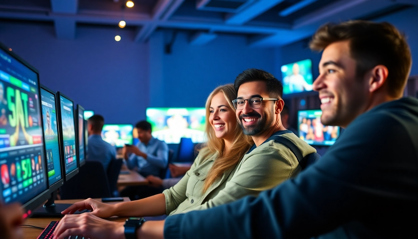 Exciting gaming experience at new88go.com, showcasing diverse players engaging in online betting.