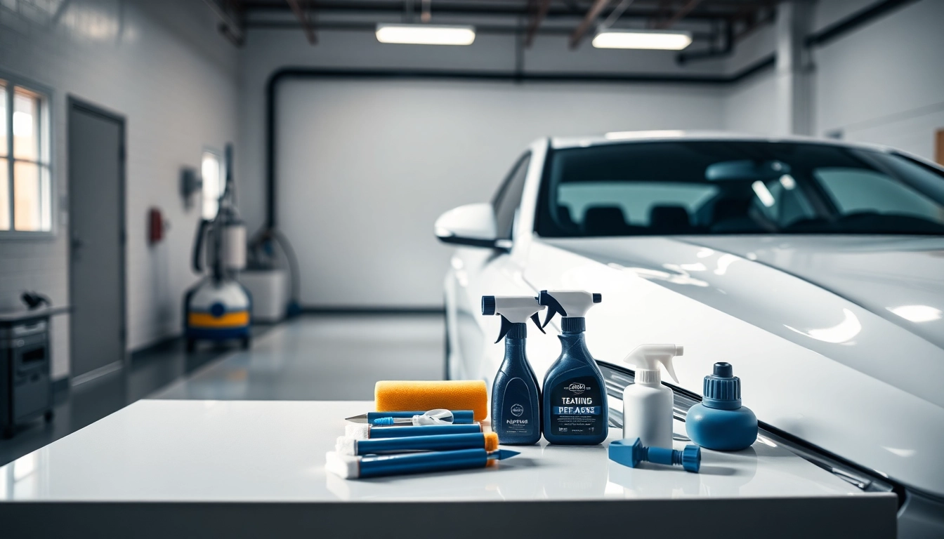Experience high-quality car detailing near me with a professional setup and sparkling clean vehicle.