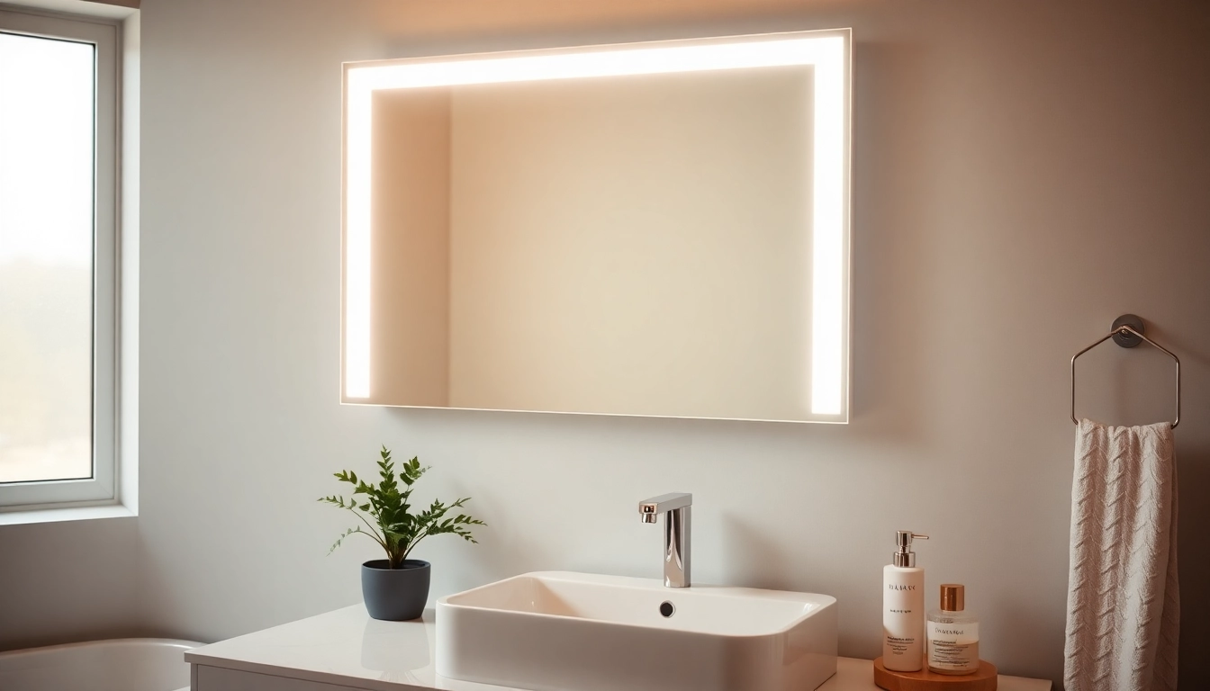 Enhance your space with a mirror with lights, reflecting elegance and modern design.