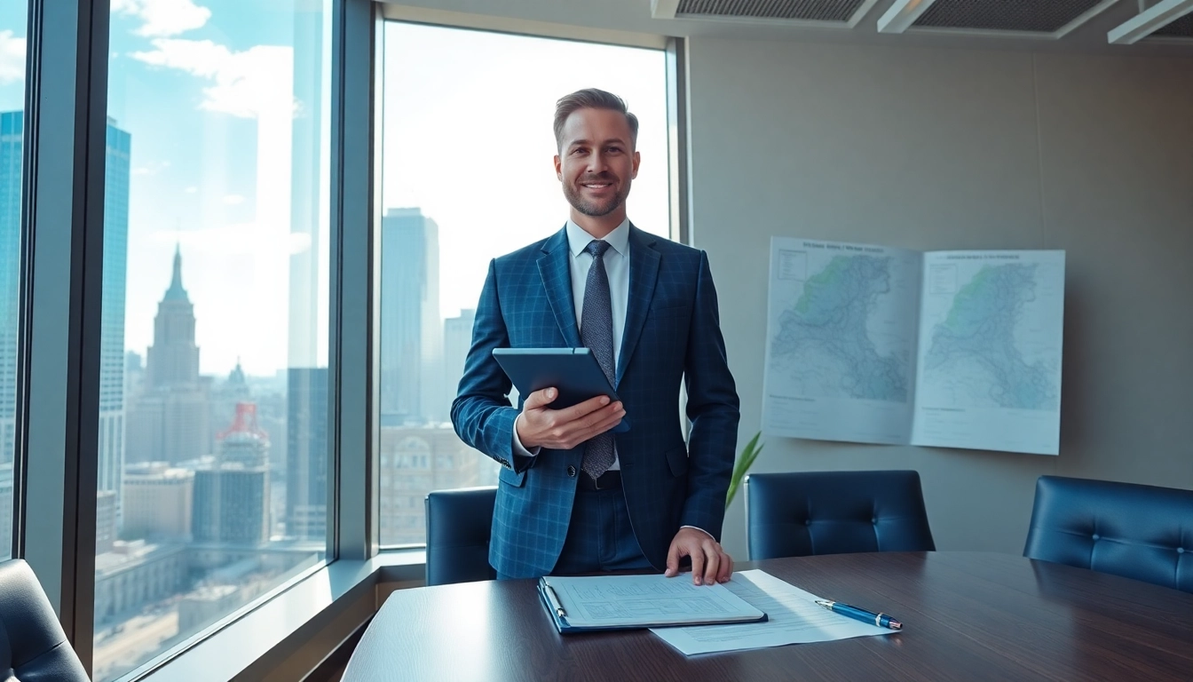 Brooklyn Real Estate Lawyer in a modern office, showcasing confidence and professionalism.