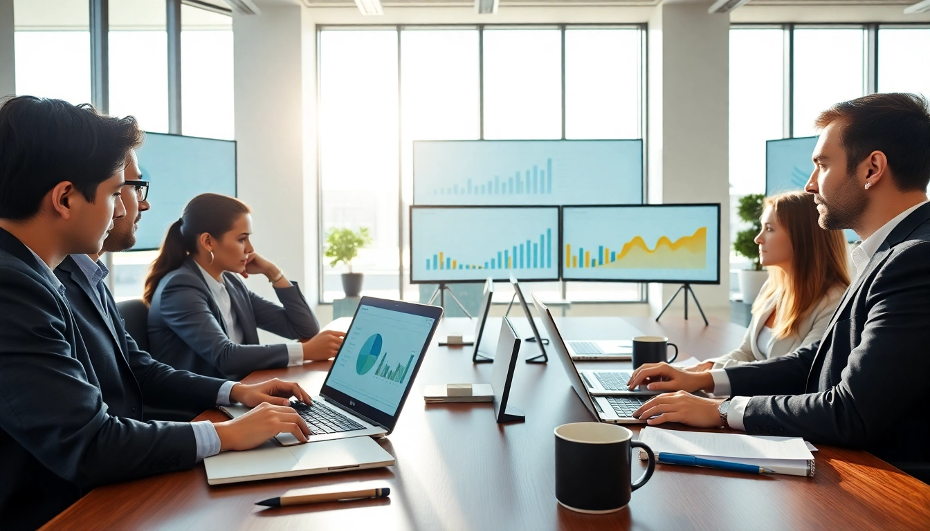 Find competitor pricing through professionals analyzing data in a modern office environment.