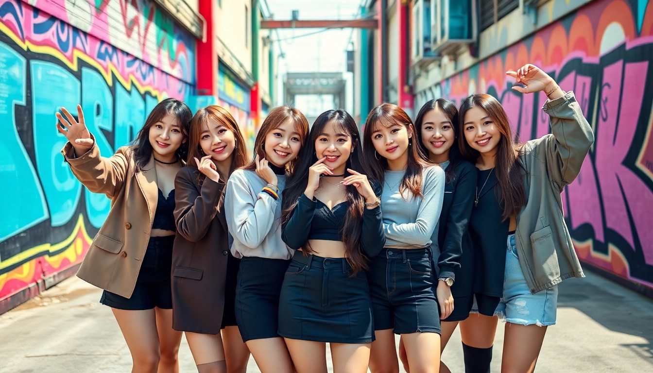 BLACKPINK members in dynamic urban setting showcasing their unique styles and personalities