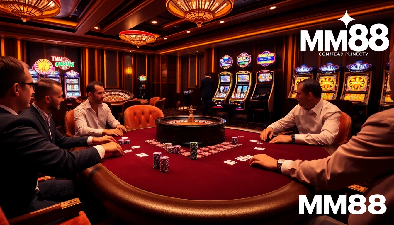 Experience the excitement of MM88 with high-stakes poker action and luxurious casino settings.