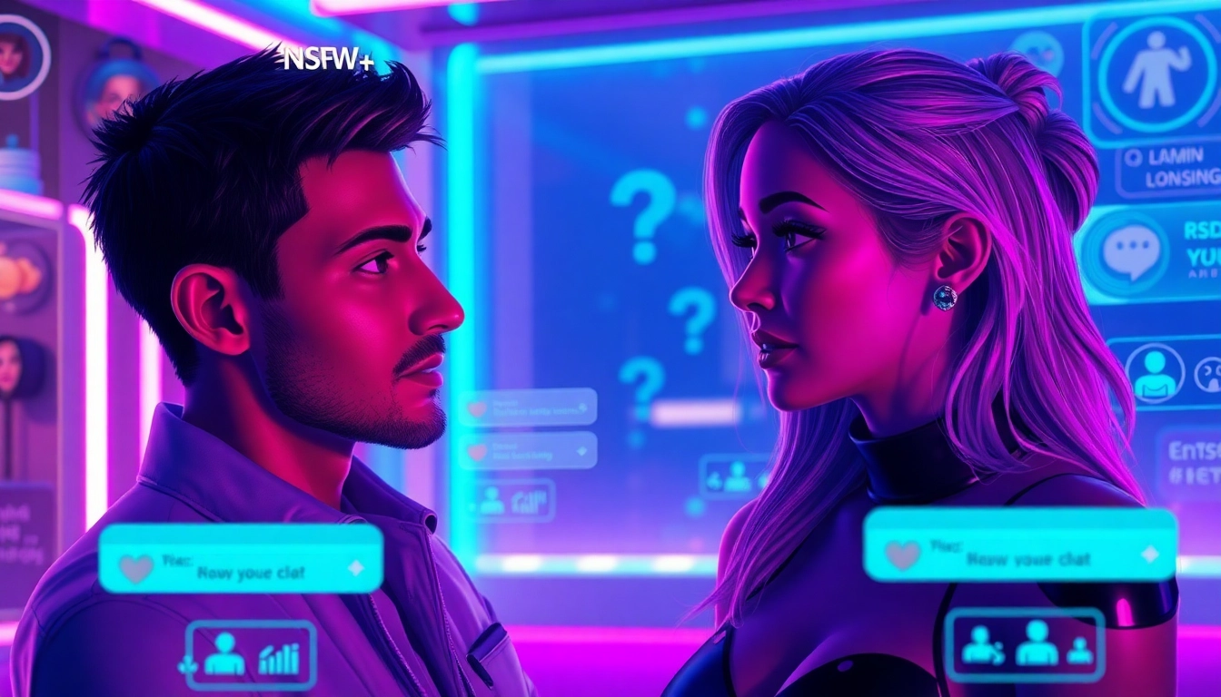 Engaging NSFW AI chat scene with characters in a vibrant digital environment.