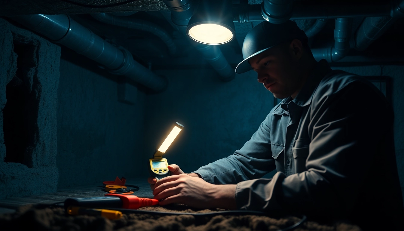 Crawl Space Restoration technician repairing floor joists in a professional setting.