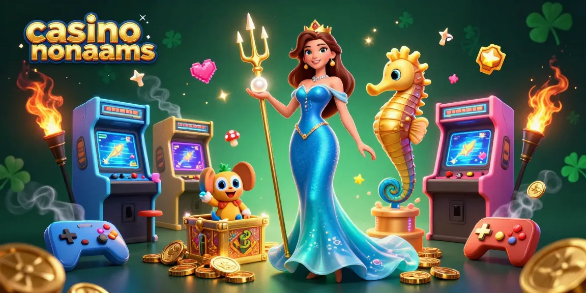 Esplora l'azione vibrante nei casino non AAMS con un'illustrazione mozzafiato di elementi di gioco e personaggi.